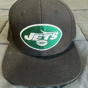 Black New York Jets Custom Logo Snapback Cap